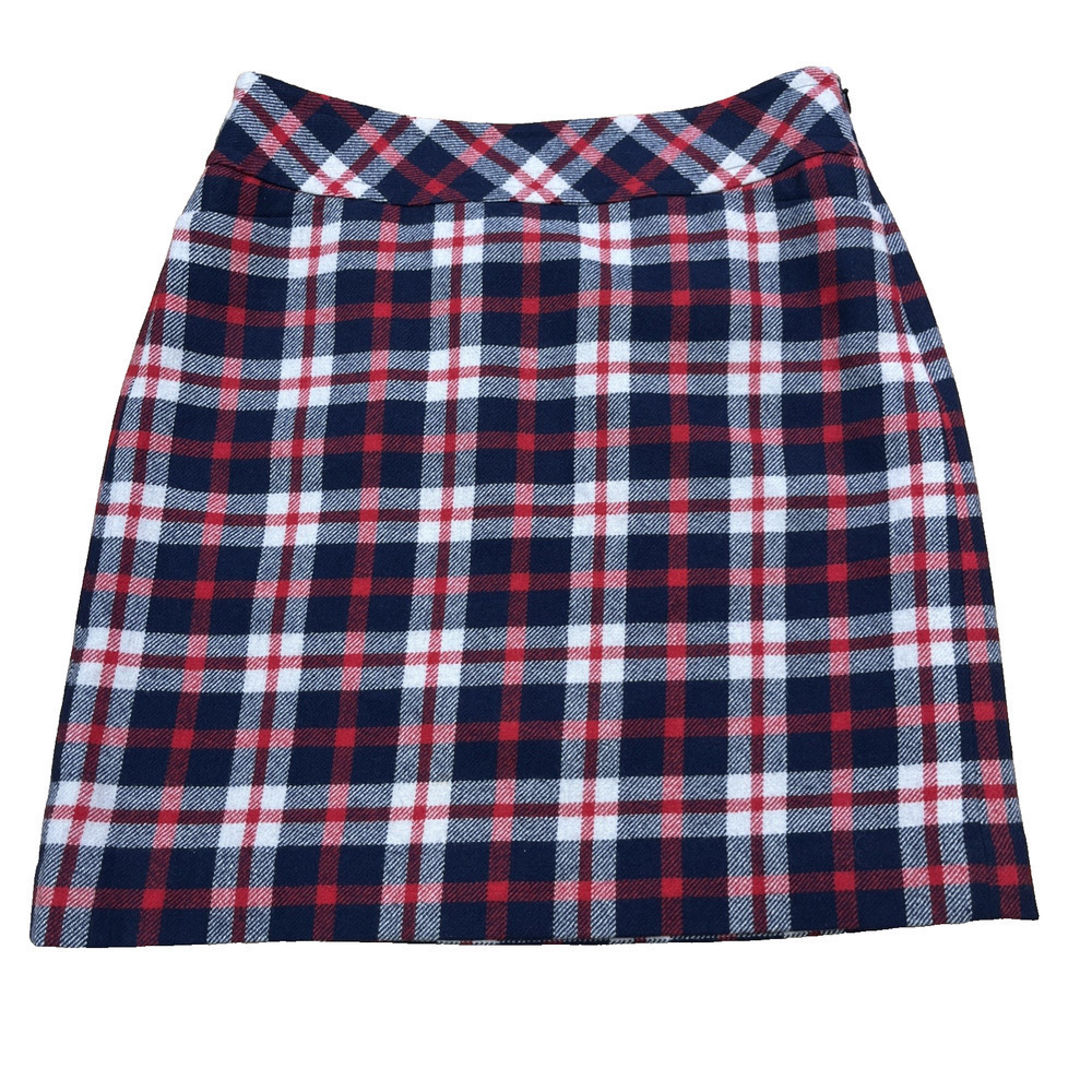 Talbots Wool Blend Plaid Pencil Skirt Size 8 Lined Regency Preppy Classic